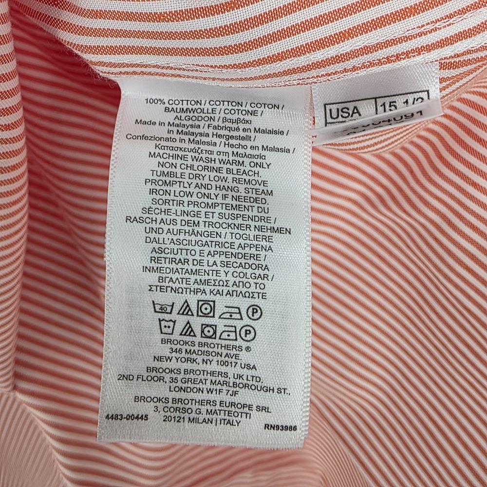 Brooks Brothers Men's Regent Fit Dress Shirt Supima Cotton 15.5-33 Non Iron - Picture 7 of 8
